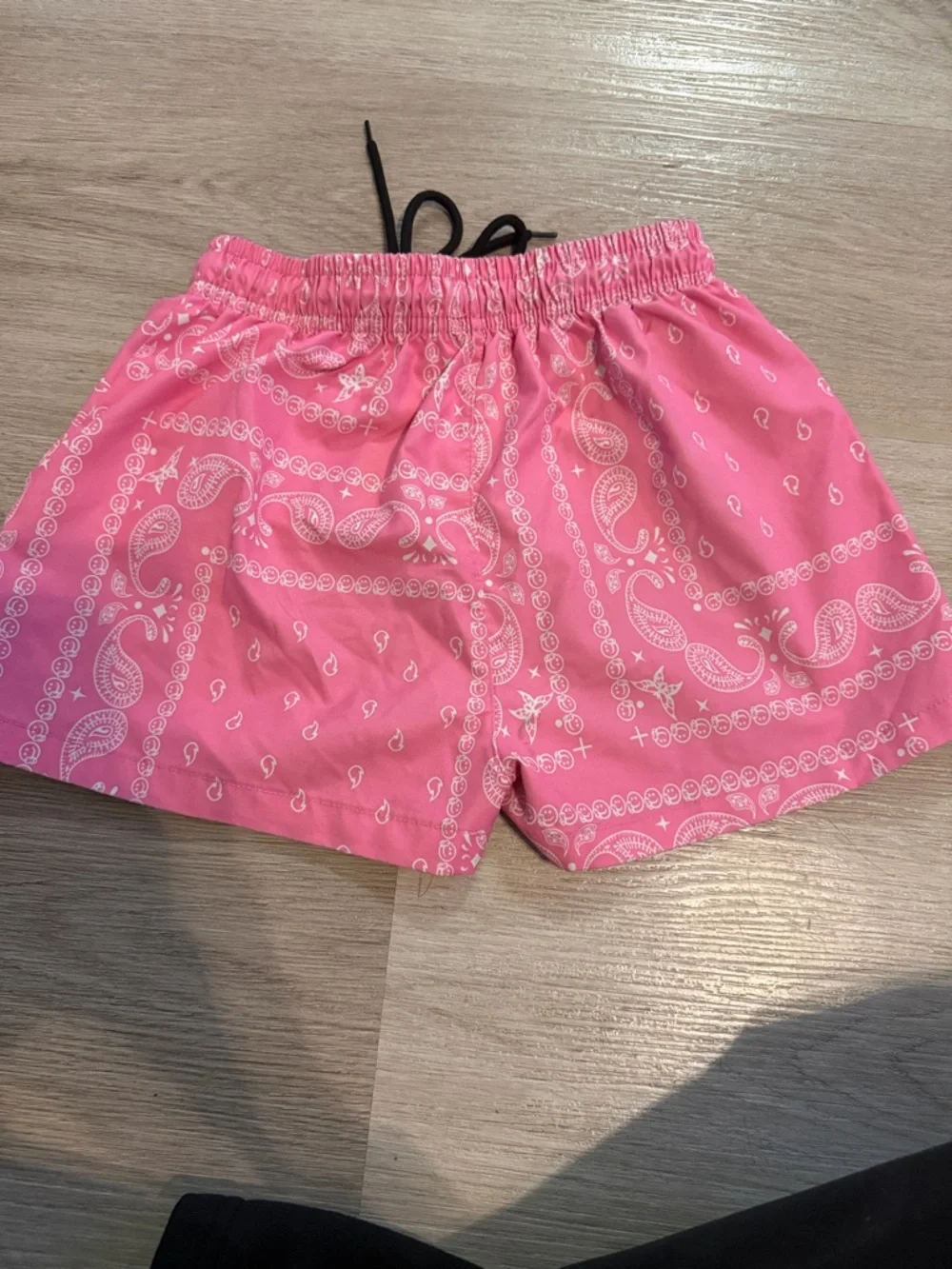 Pink Paisley Elastic-Waist Shorts with Drawstring - Picture 2 of 5